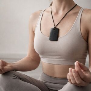 Shungite Stone Pendant Genuine Mineral EMF Shield Protection Amulet  Rectangle